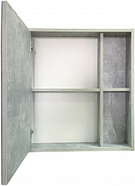 Runo Зеркальный шкаф Эко 52 серый бетон – фотография-2